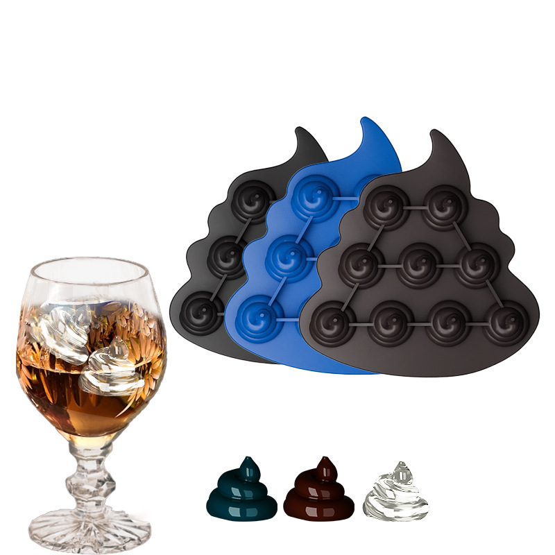 Funny Silicone Ice Cube Tray - Fecal Shape Mold for Whiskey, Chocolate, and Confectionery