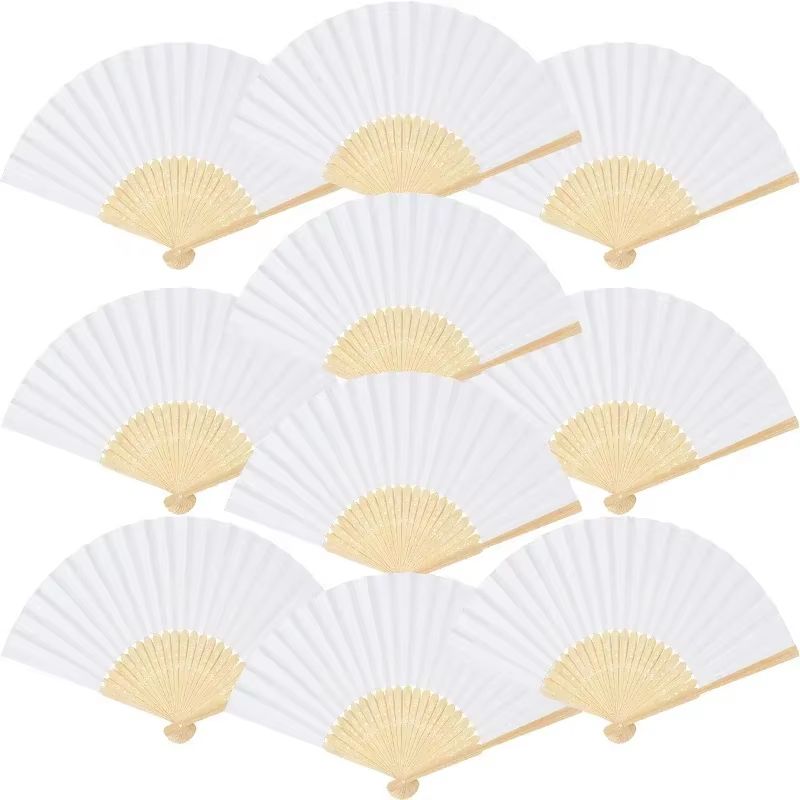 7 In Chinese Style Blank Folding Hand Fan for Calligraphy and Painting