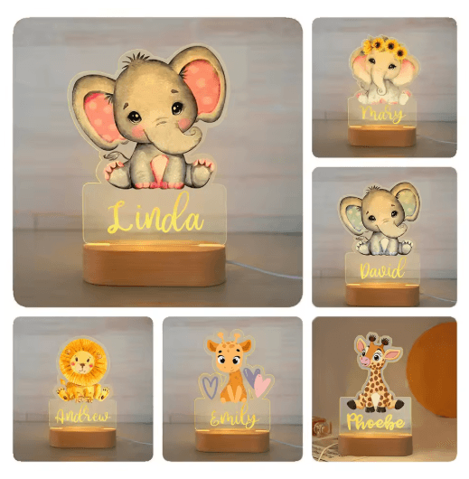 Personalized Custom Name Night Light Acrylic USB LED Lamp for Kids
