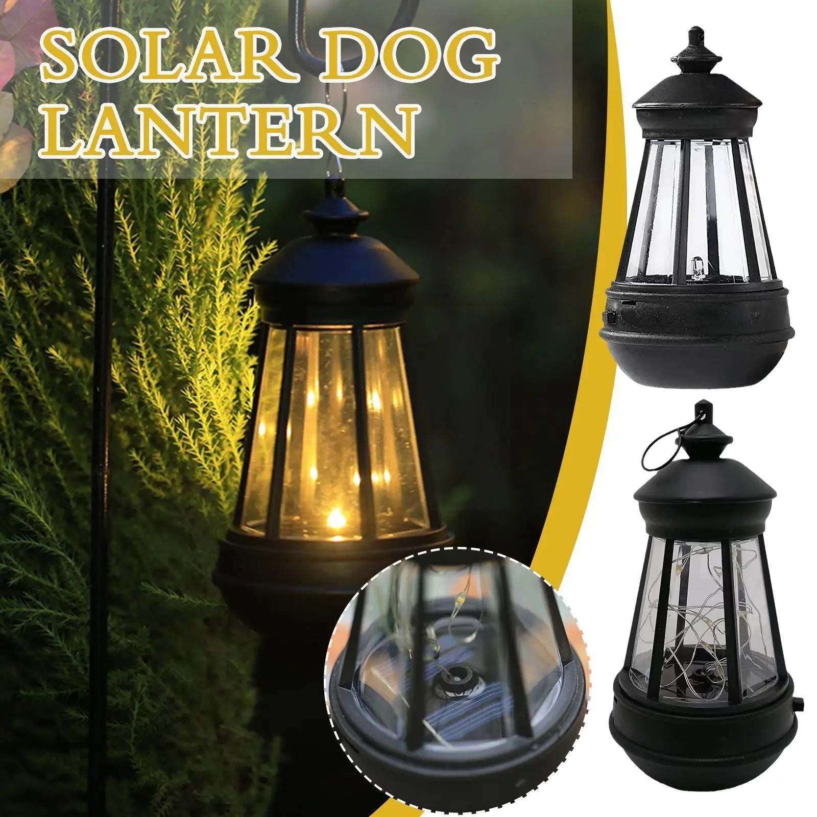 LED Solar Retro Kerosene Lamp | Hanging Portable Candle Lantern for Outdoor Courtyard & Garden