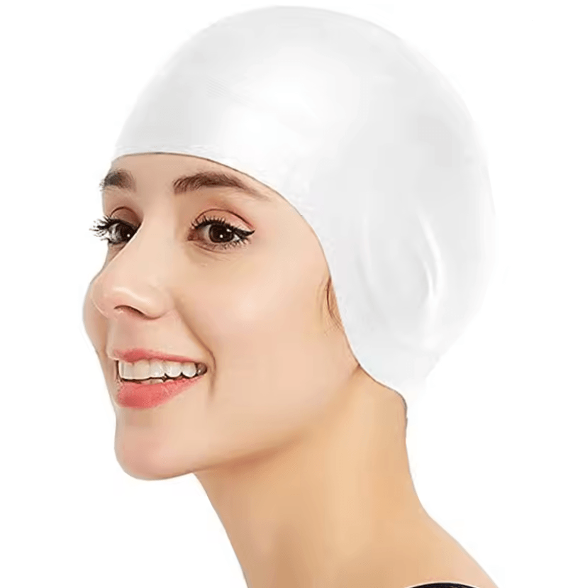 Waterproof Silicone Swimming Cap with Ear Protection for Adults