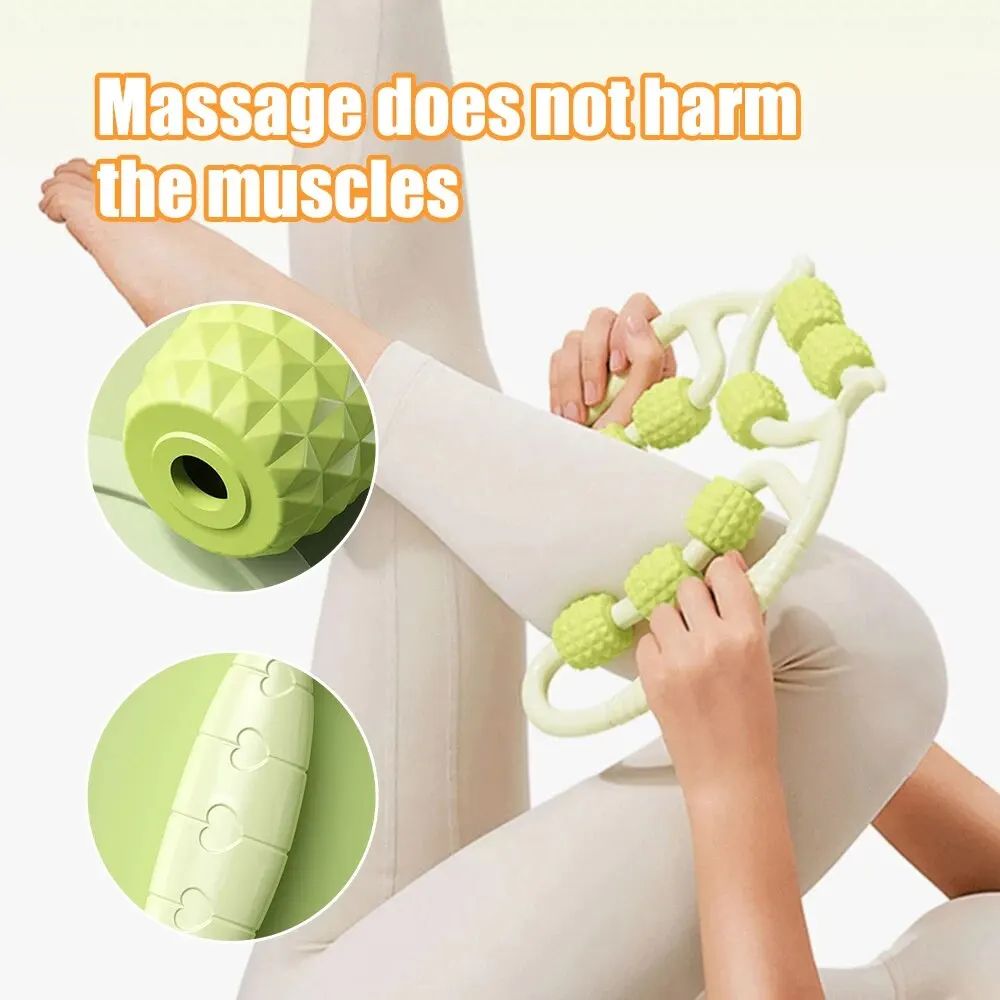 12 Roller Circular Leg Clamp Massager Thigh Slimming Tool Muscle Relax Stretching Manual Leg Shaping Massage Ring