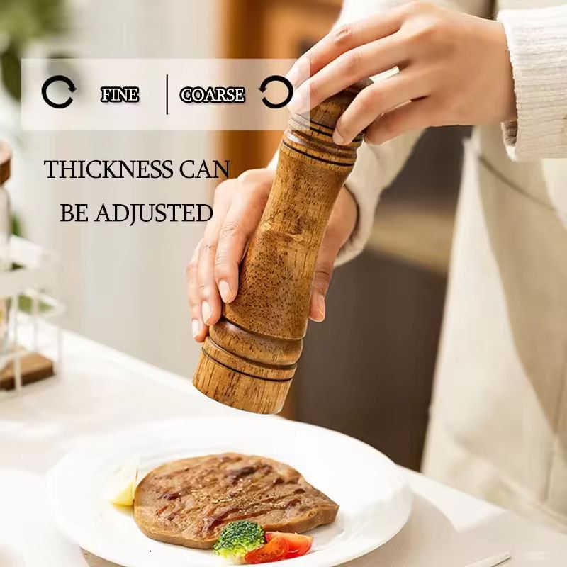 Handheld Adjustable Spice Grinder - Premium Salt & Pepper Mill (5/8/10 in)