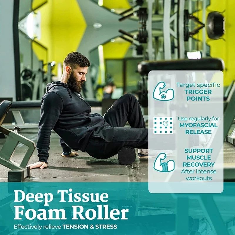 High-Density EPP Foam Roller with Massage Grooves – Yoga & Pilates Muscle Recovery Roller