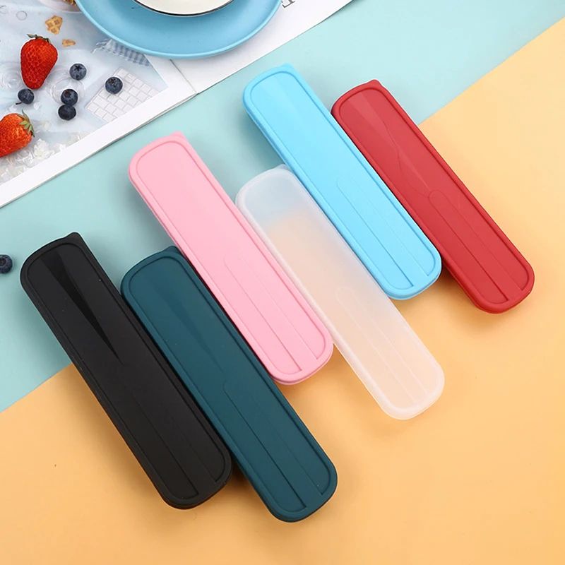 EcoCarry Portable Cutlery Storage Box – Flip Cover Travel Utensil Case for Chopsticks & Spoon