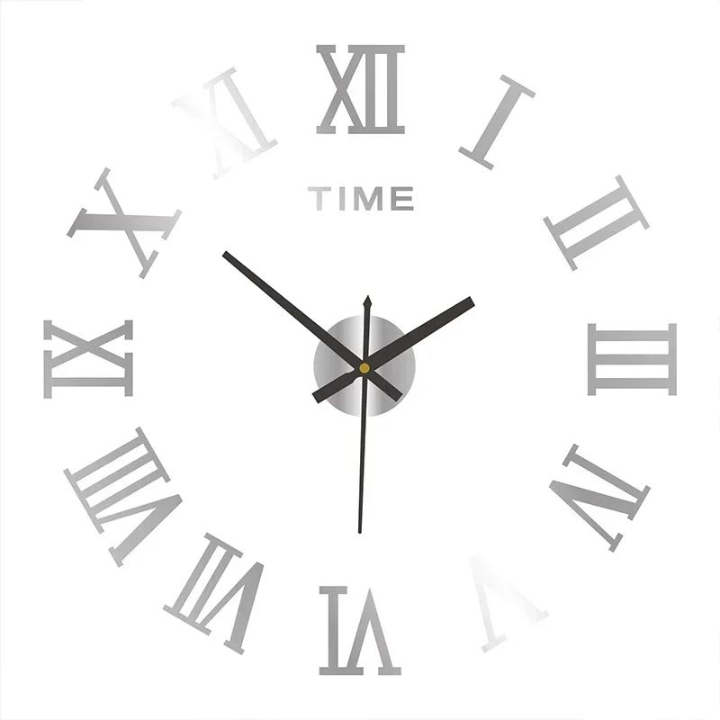 Modern 3D DIY wall clock Large Frameless Silent Wall Decor