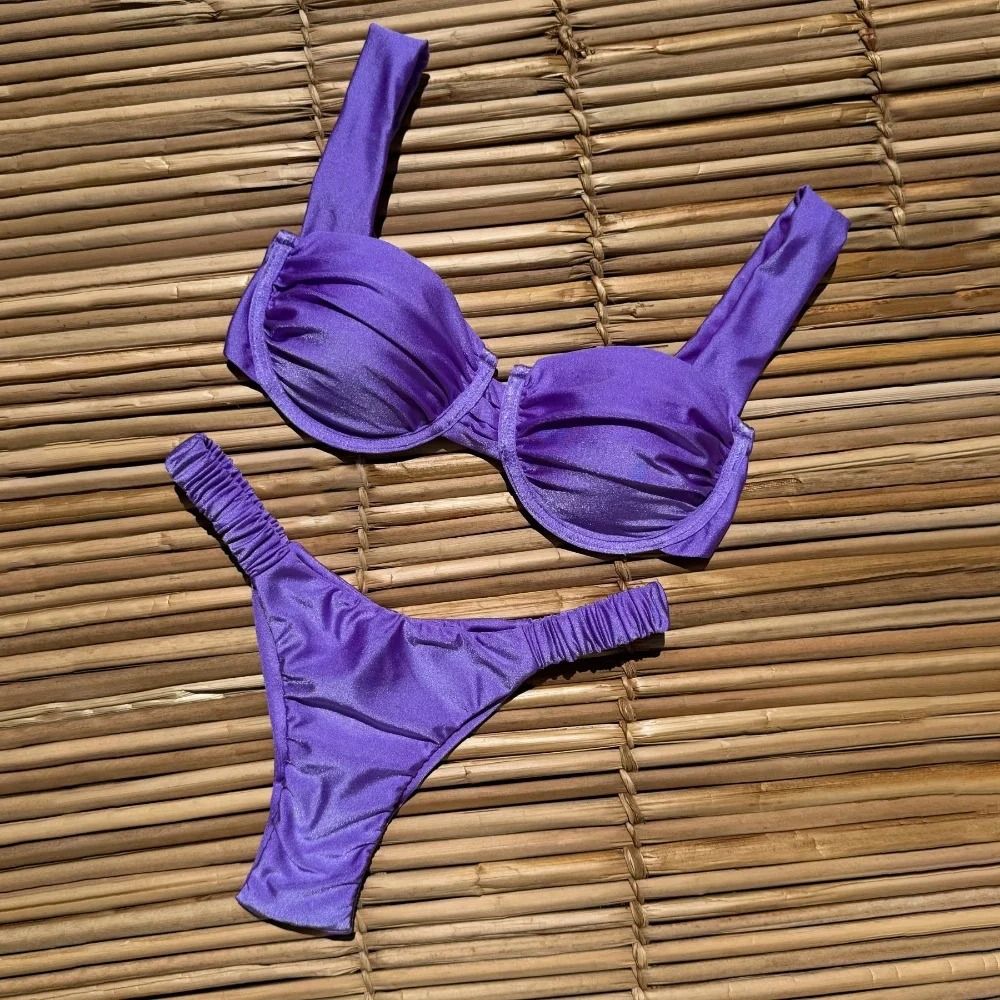 Low-Waist Brazilian Bikini Set – Push-Up Sculpting Swimwear