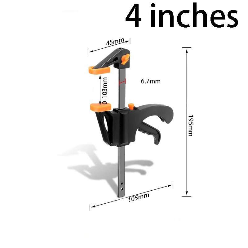 4-Inch Mini F-Clamp (Pair) – Heavy-Duty Quick Ratchet Bar Clamp Set
