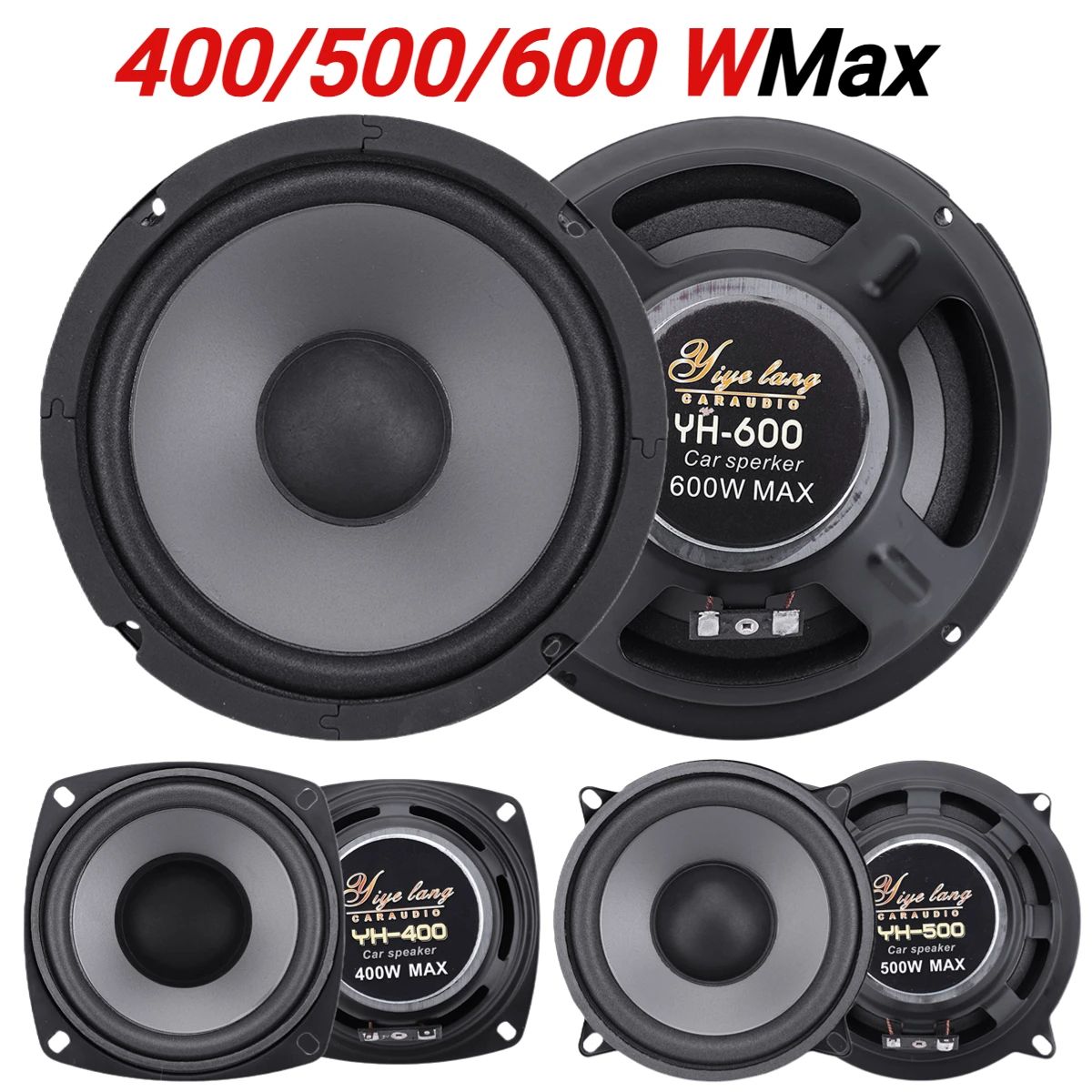 Universal 4–6 Inch Car HiFi Coaxial Speakers – Full-Range Stereo Sound Upgrade