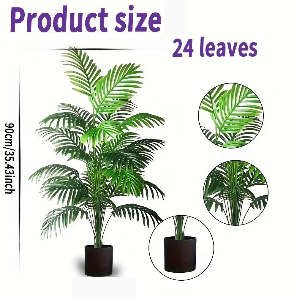 Professional 24-Leaf Artificial Areca Palm Potted Plant