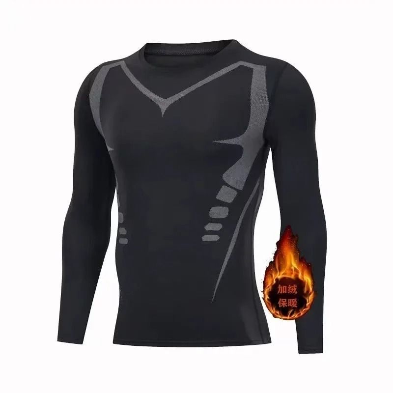 Mens Fleece Thermal Underwear Set Winter Warm Compression Long Johns