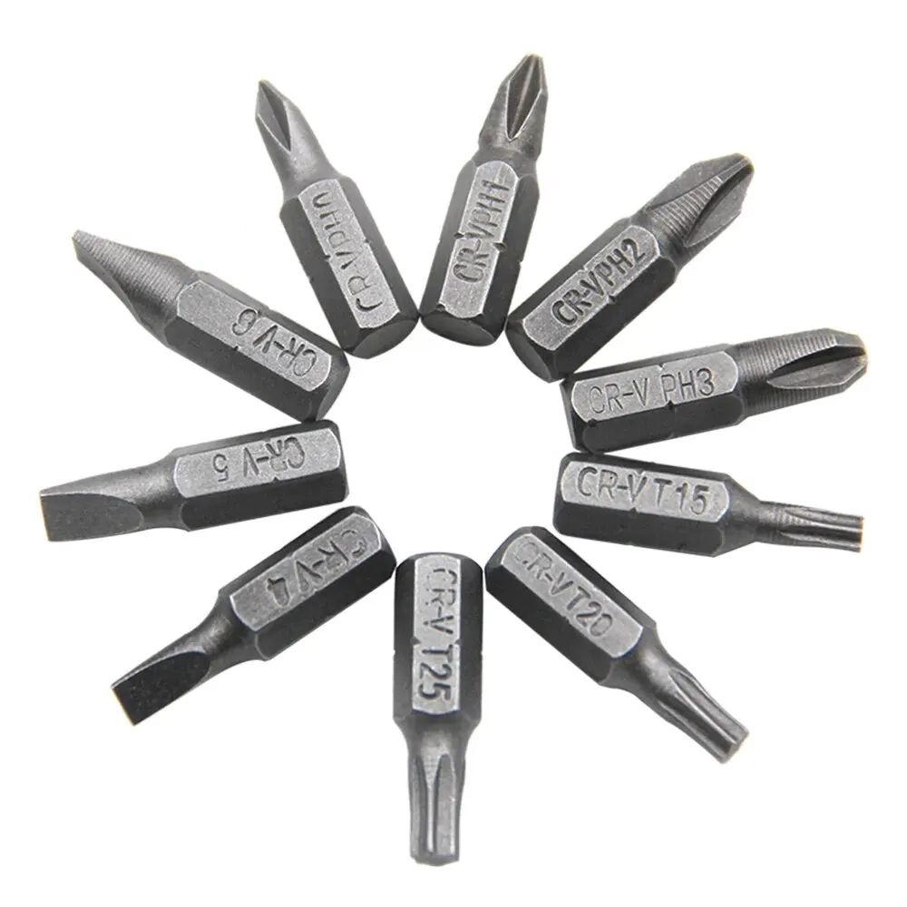 90° L-Shaped 1/4 Inches Hex Screwdriver Bit Set | Double Head Handle 6.35mm Right Angle Wrench + 10pcs Bits & Tape