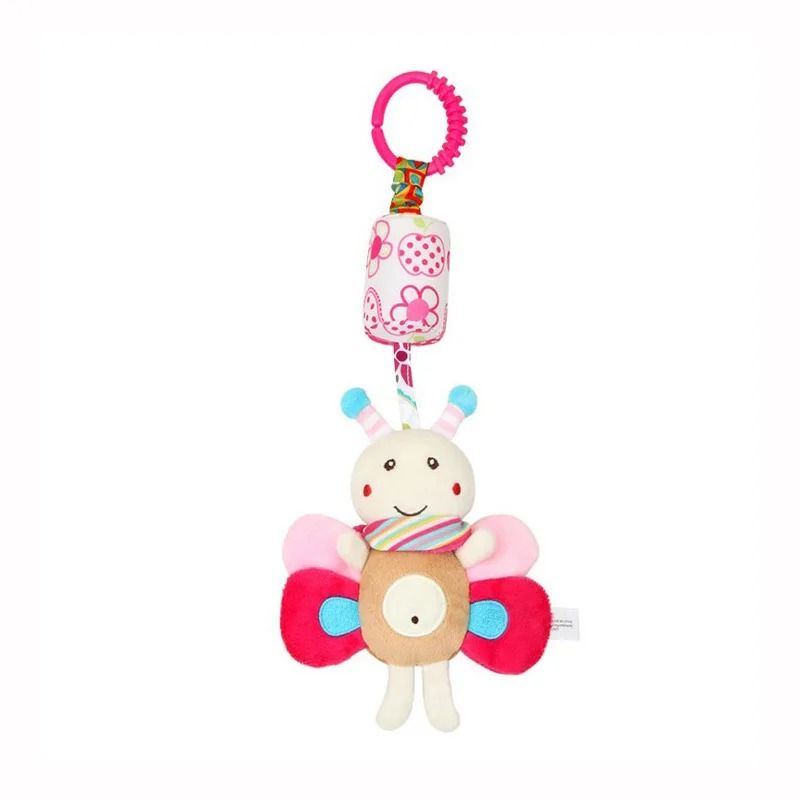 Baby Plush Stroller Toy Hanging Rattle Mobile with Cartoon Animals