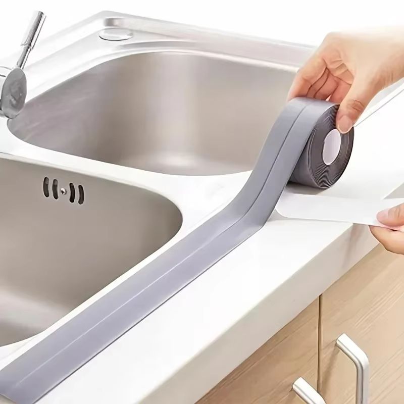 PVC Waterproof Sealing Tape 3.28 ft / 10.50 ft – Self-Adhesive Bathroom Sink, Shower and Bathtub Seal Strip