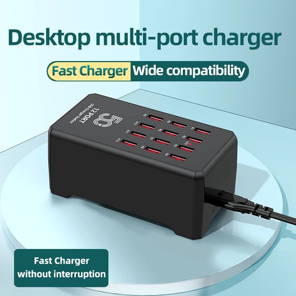 Industrial Multi-Port USB Charging Station – Desktop Docking Hub for iPhone, iPad, Samsung & Xiaomi