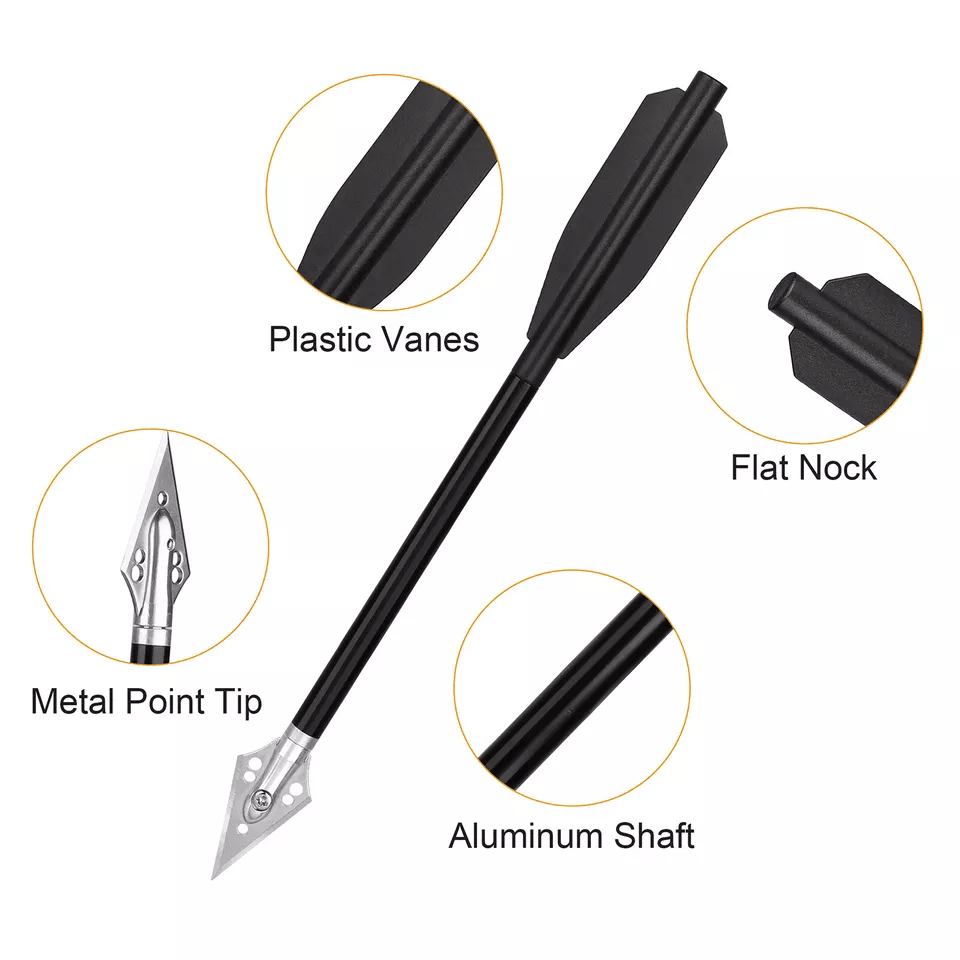 Hunting Crossbow Bolts Metal Archery Arrows for 50-80lbs Mini Crossbow Hunting