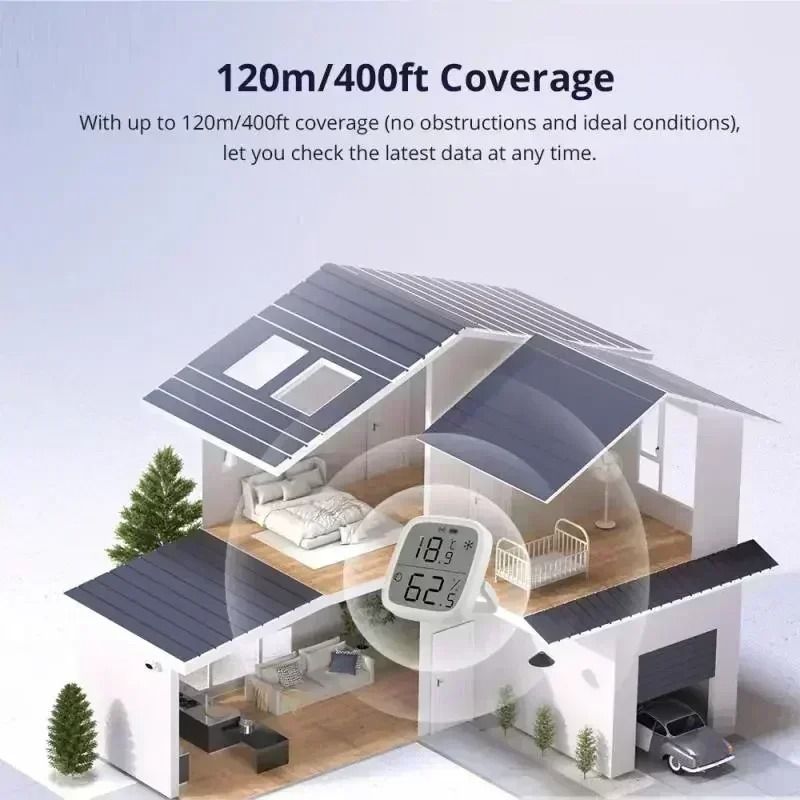 Zigbee Temperature and Humidity Sensor with LCD Screen Smart Home Monitoring