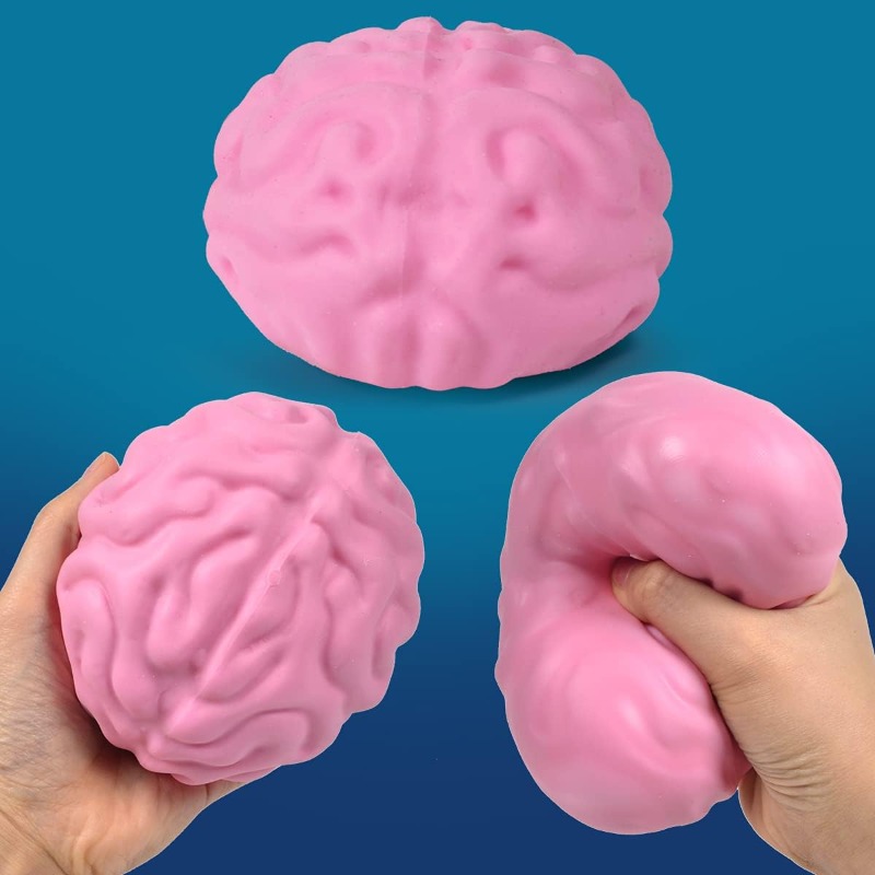 Mini Brain Squishy Squeeze Ball - Fun Stress Relief Toy for Teens and Adults, Perfect for Party Favors & Gifts