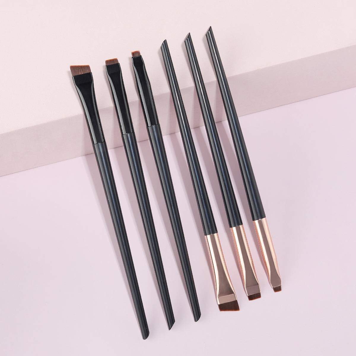 Professional 3 Brush Set Eyeliner Brushes for Eyebrows and Eyes, Angled Makeup Brush Kit, Precision Eye Cosmetic Tools