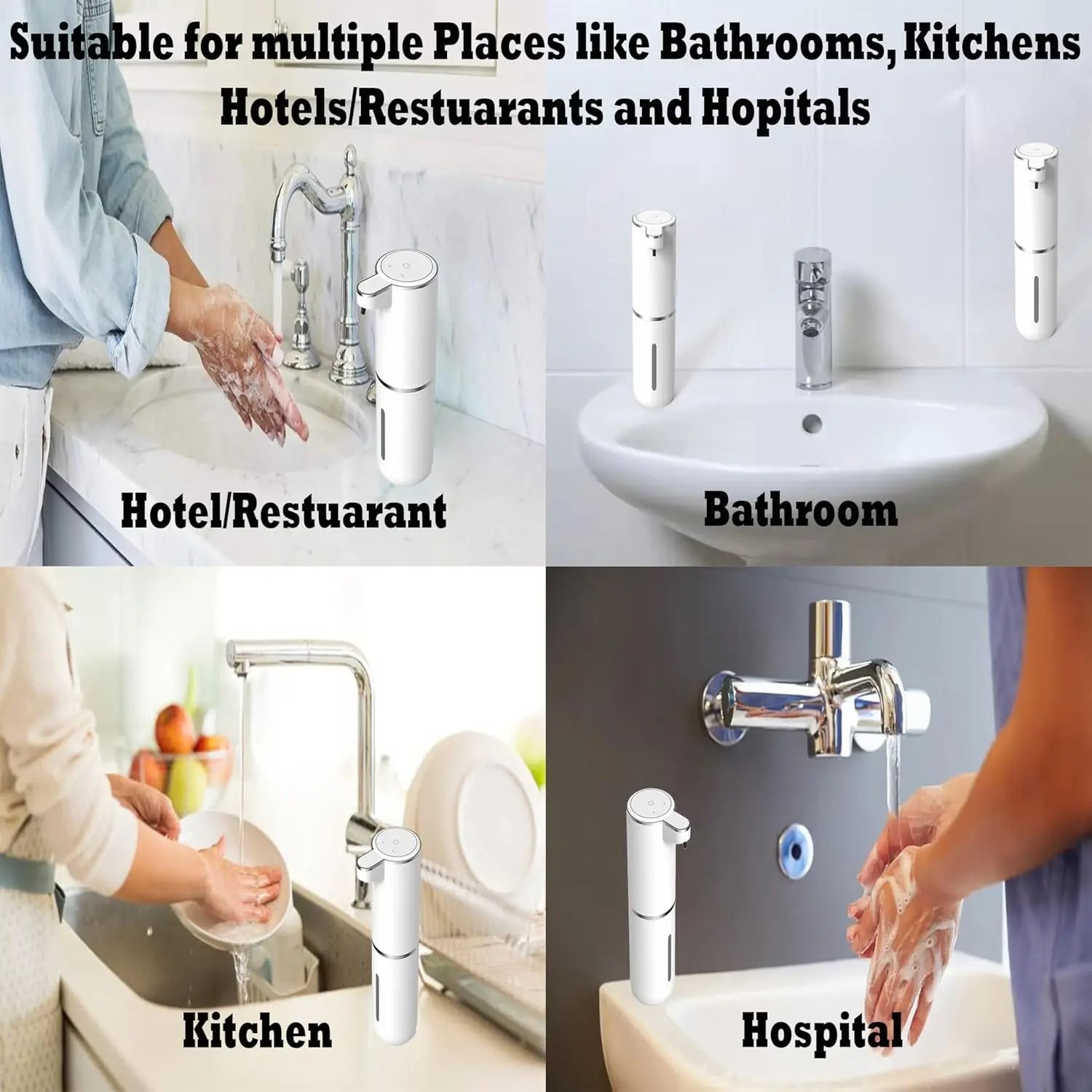 Automatic Foam Soap Dispenser with USB Rechargeable Touchless Sensor