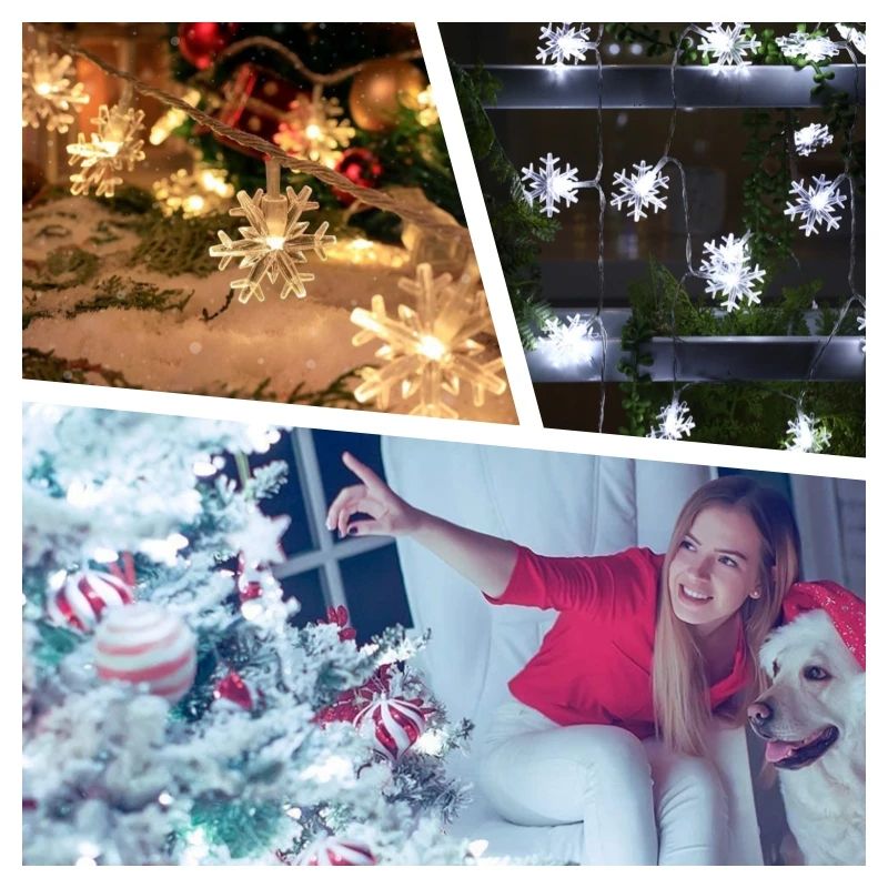 Snowflake LED String Lights USB Powered