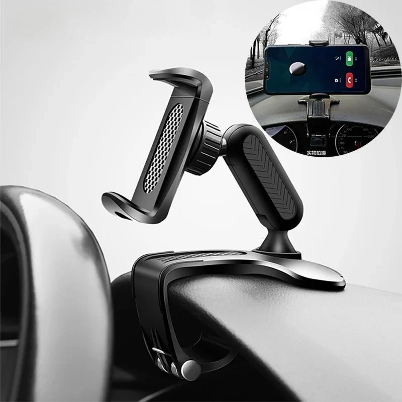 Adjustable Car Phone Holder Degree Rotation Sun Visor Mount for Rear View Mirror Support
