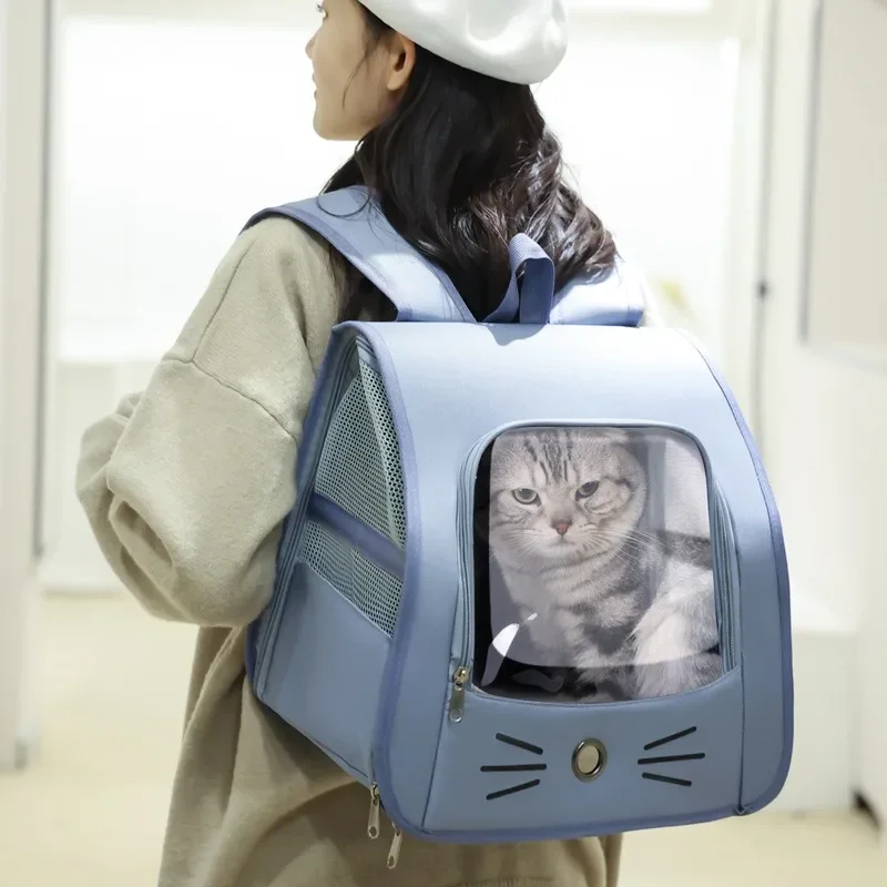Cat Backpack Carrier, Pet Cat Carrier Bag Portable, Outdoor Breathable Transport Carrier for Small Dogs