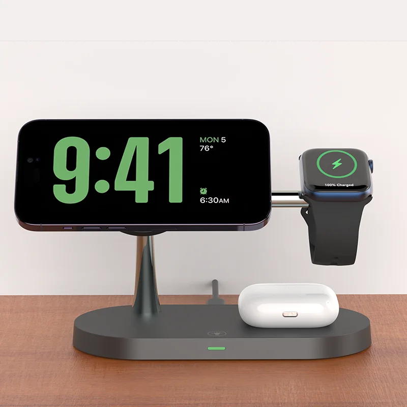 Magnetic Fast Charging Station Pro, Wireless Charger Stand for iPhone Watch Earbuds