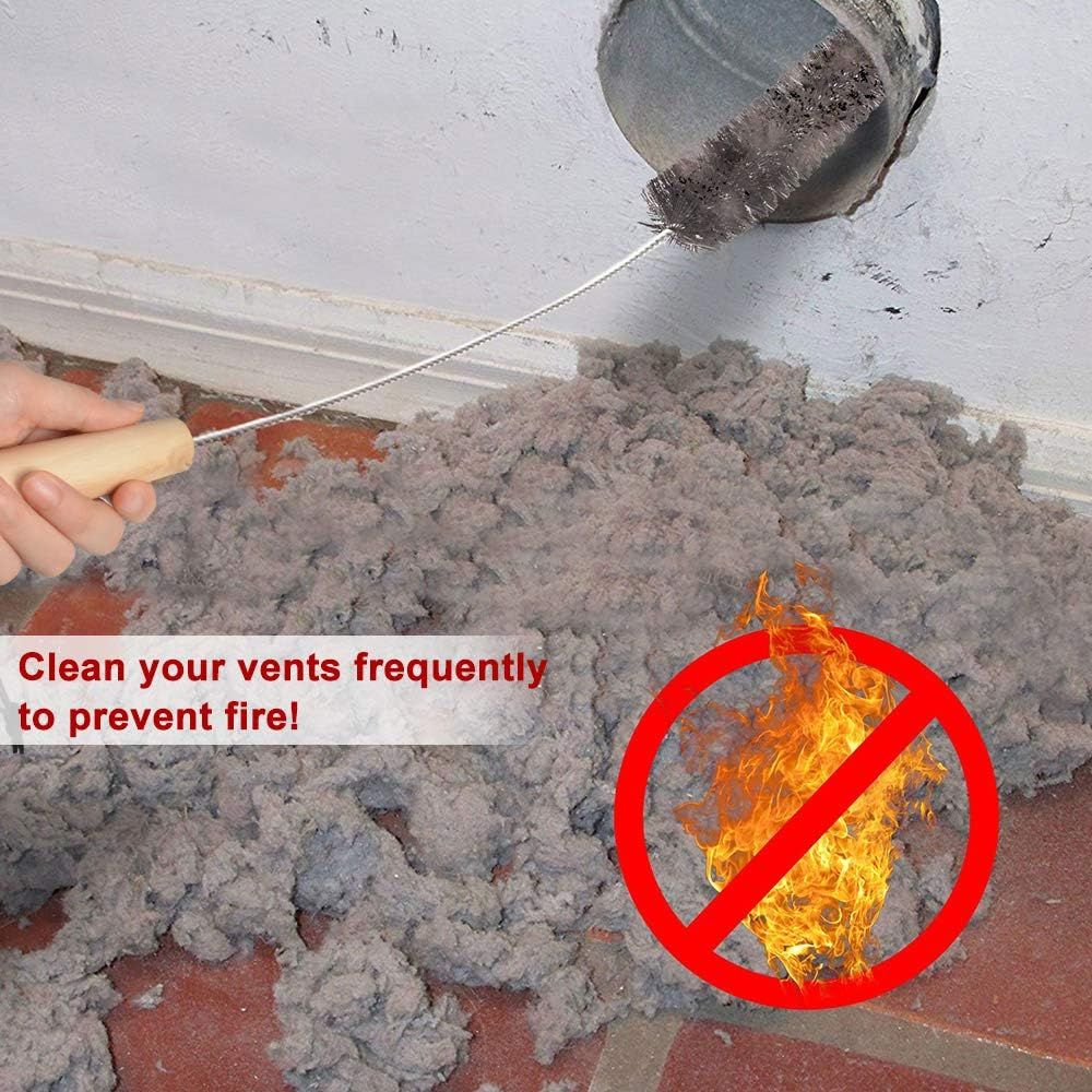 Dryer Vent Cleaner Kit – Flexible Lint Remover Brush for Traps & Coils