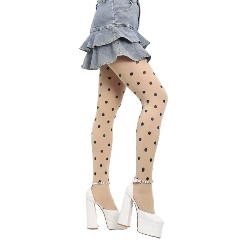Timeless Polka Dot Textured Patterned Hosiery