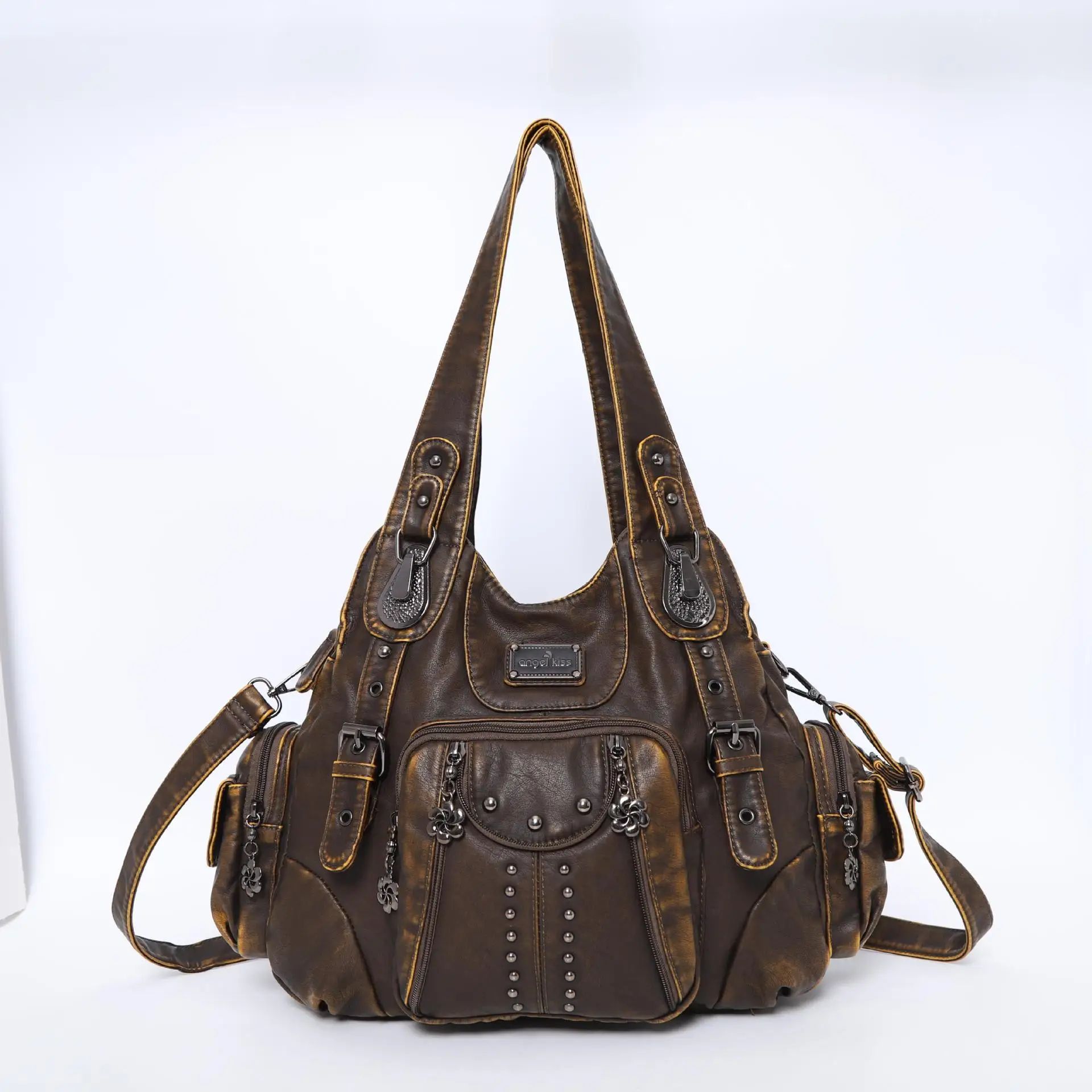Angelkiss PU Leather Women's Handbag Shoulder Bag Large Fashion Satchel