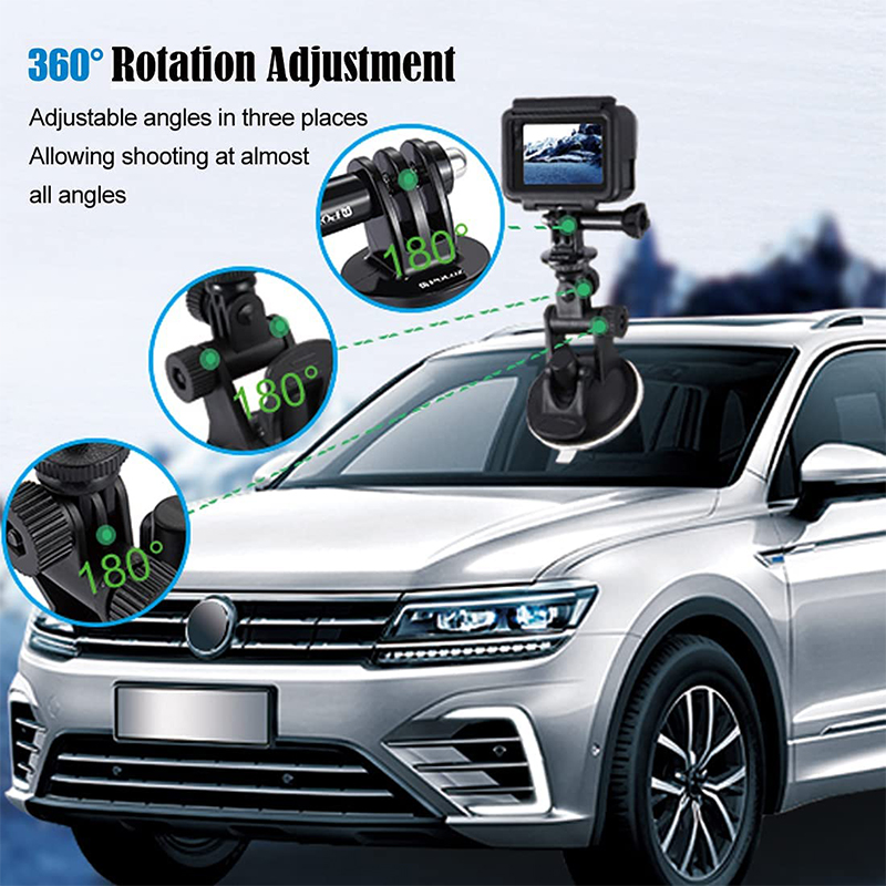 Suction Cup Car Mount with Tripod Adapter Phone Holder The Ultimate Hands-Free Camera Mount
