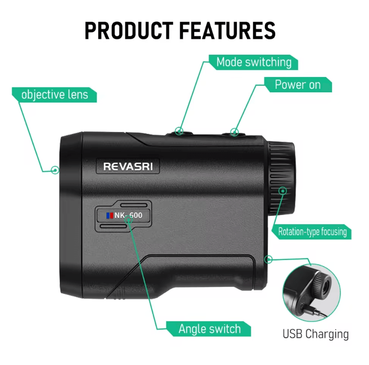 Golf Laser Rangefinder with Slope Compensation and Flagpole Lock Vibration