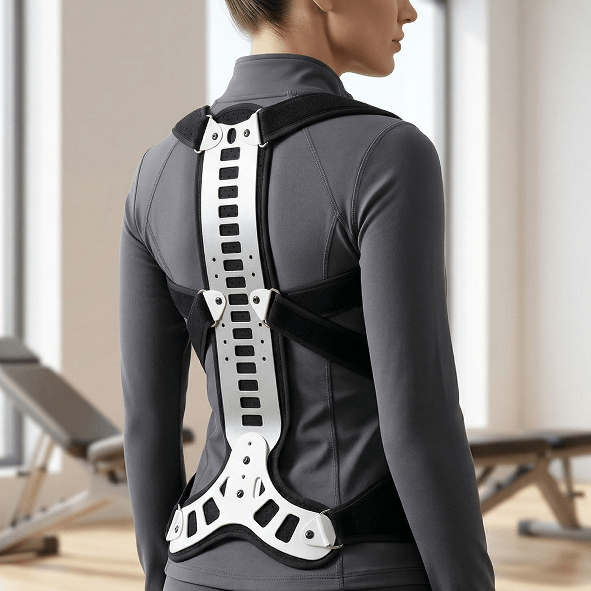 Adjustable Back Brace Posture Corrector Spine Support Trainer for Men and Women with Breathable