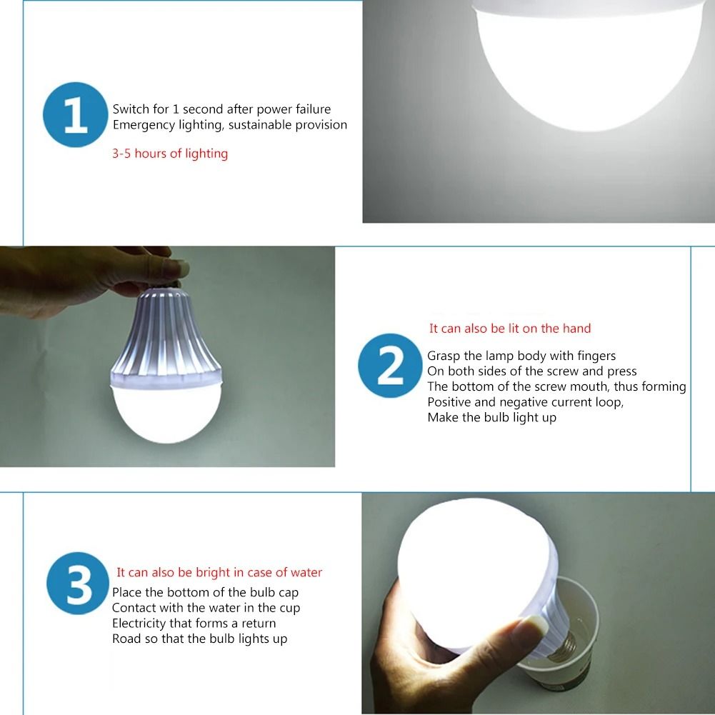 Rechargeable LED Emergency Light Bulb with Touch Control