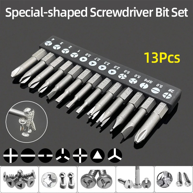 Magnetic Screwdriver Set, Cross Triangle Inner Special Shaped Screw Driver, Electric Drill Tool Accessories