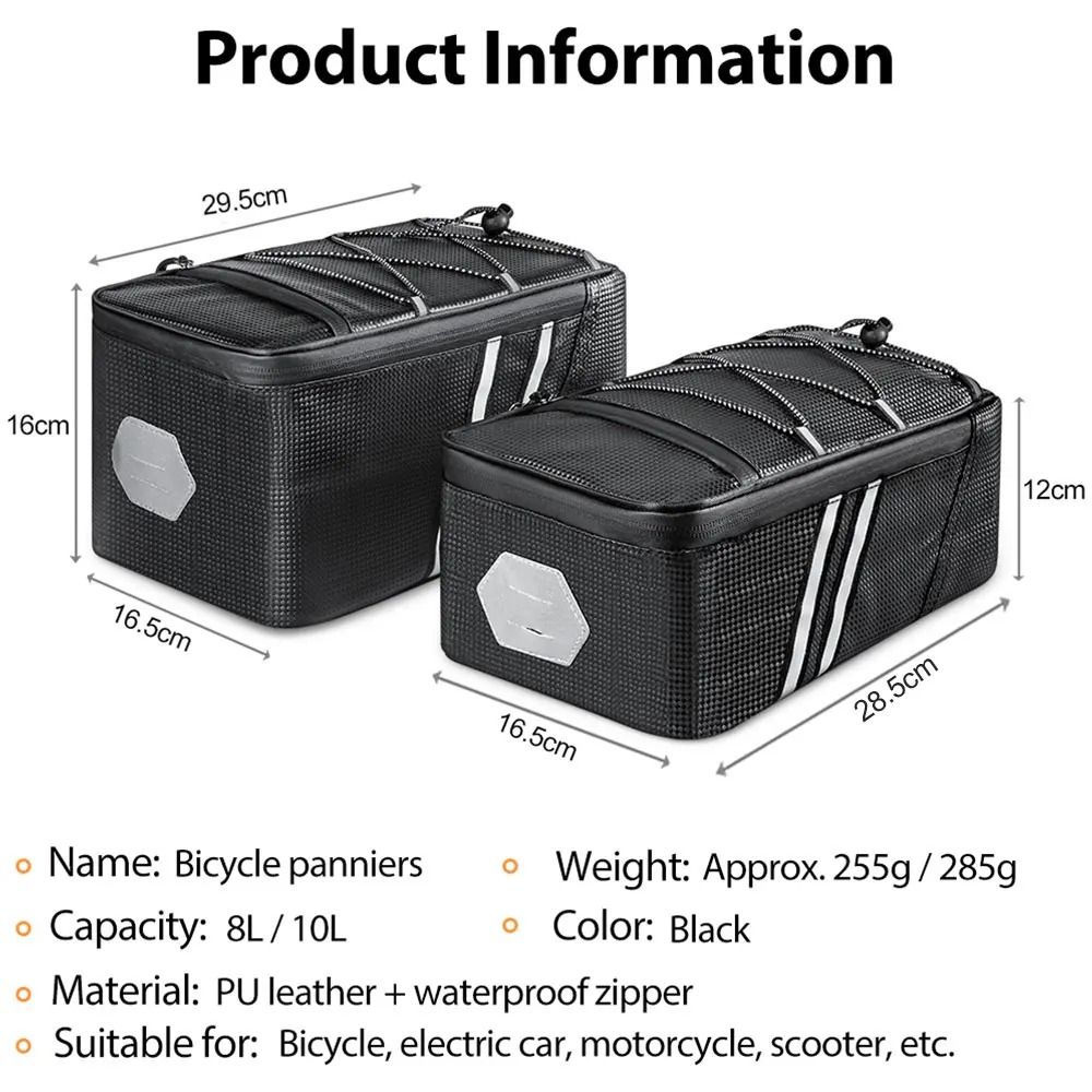 Waterproof Bicycle Rear Seat Bag with Large Capacity and Rain Cover