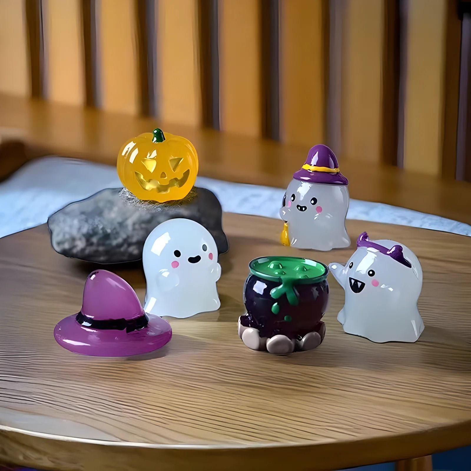 6 Piece Halloween Glow Ornaments for Party Home and Car Decoration
