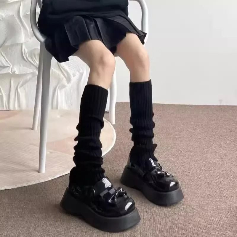 Ribbed Knit Lolita Leg Warmers and Boot Cuffs