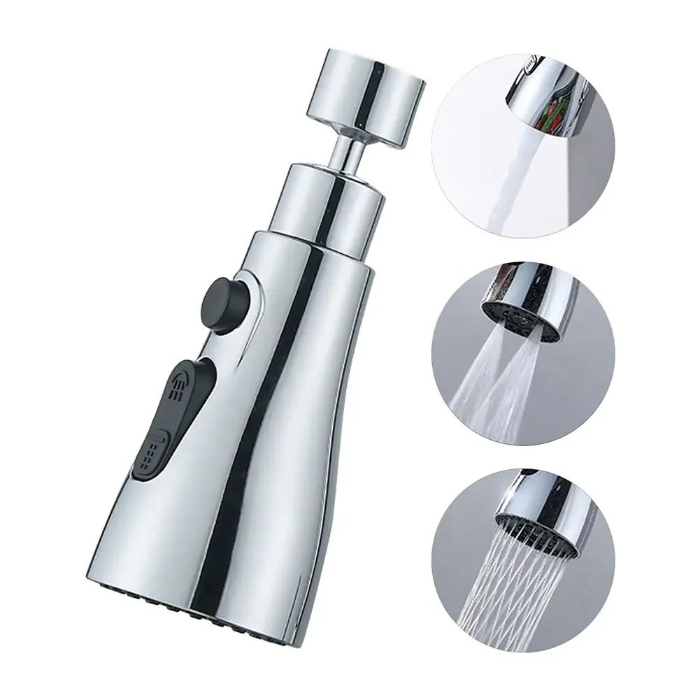 Universal 360° Rotating Kitchen Faucet Extender – Pull-Out Tap Sprayer Attachment with Multi-Mode Strong Flush Booster