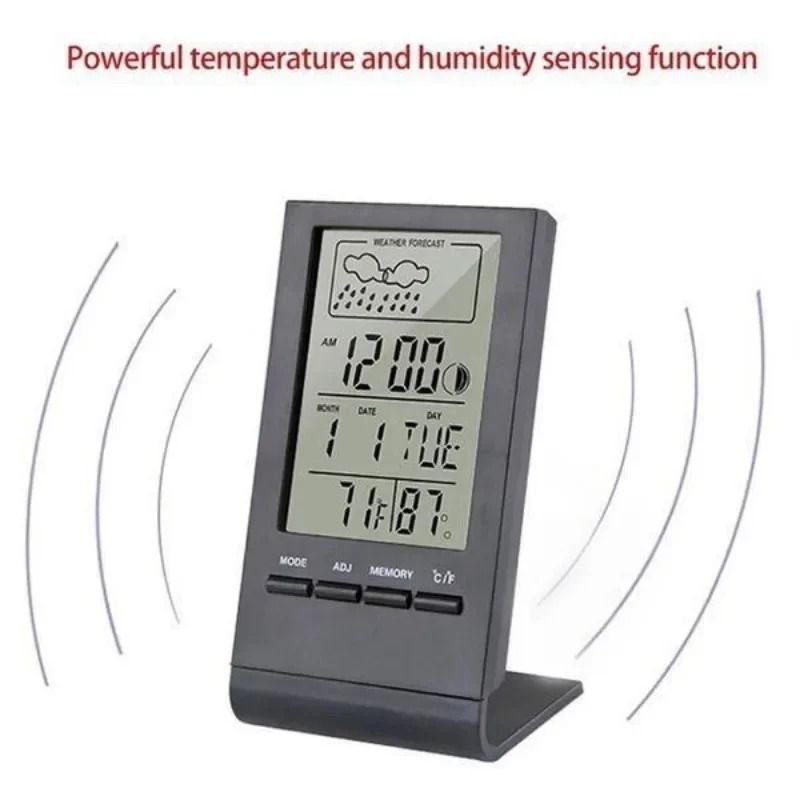 LED Digital Weather Station Clock with Thermometer and Hygrometer