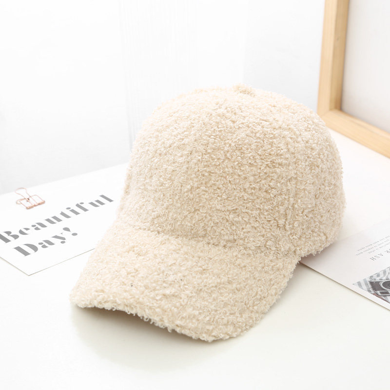 Plush Baseball Caps Spring, Autumn Winter Baseball Cap Women, Tide Warm Lamb Wool Hats