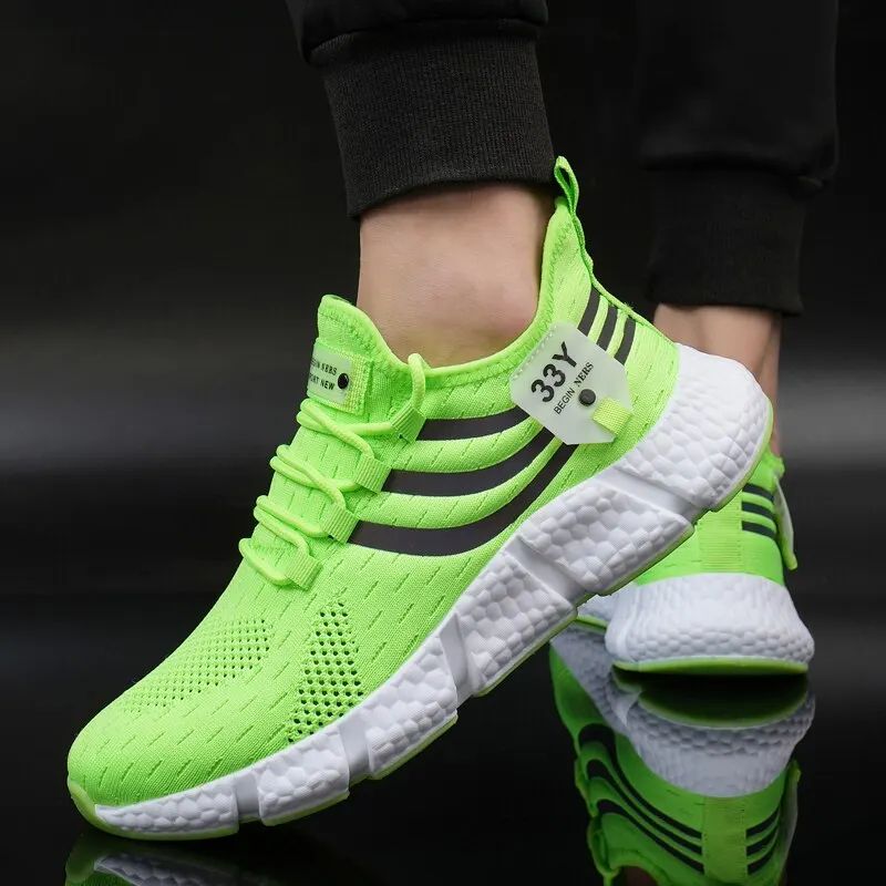 Mens Breathable Mesh Sneakers - Lightweight Walking & Running Shoes with Rubber Grip