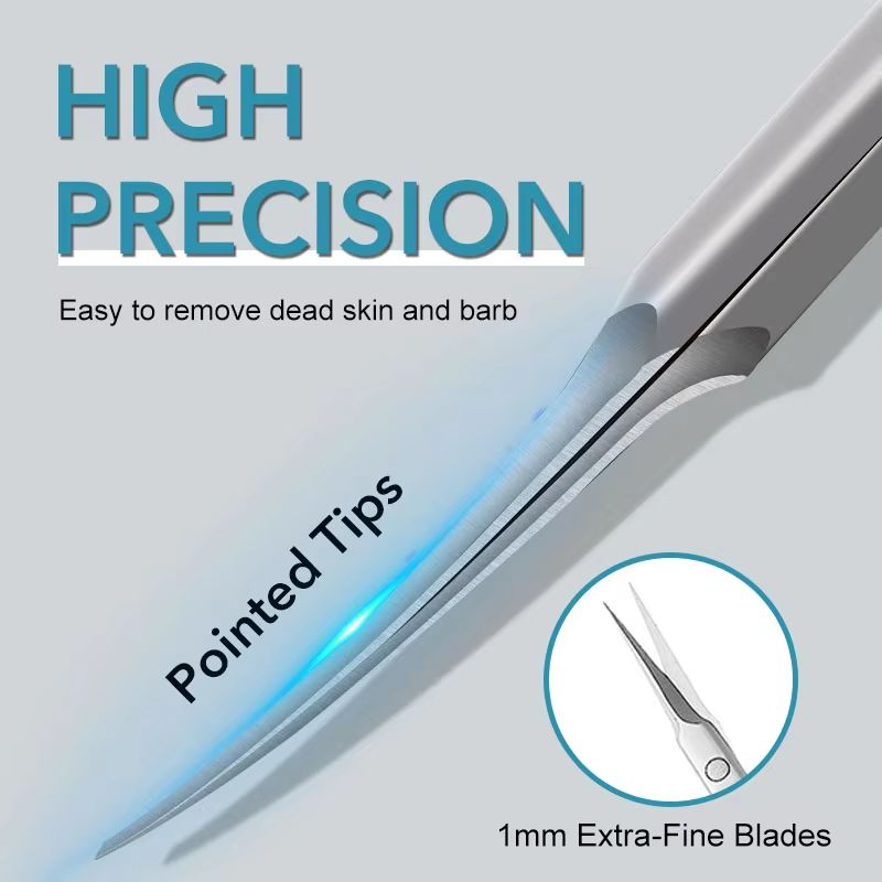 Precision Stainless Steel Cuticle Scissors – Dead Skin Remover & Russian Manicure Nail Scissors with Curved Tip