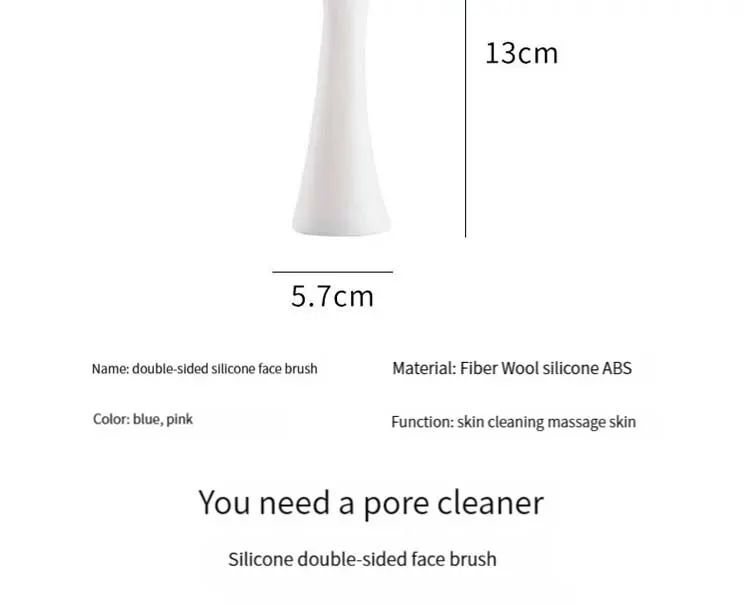 3D Double-Sided Silicone Facial Cleansing Brush for Gentle Exfoliation & Massage
