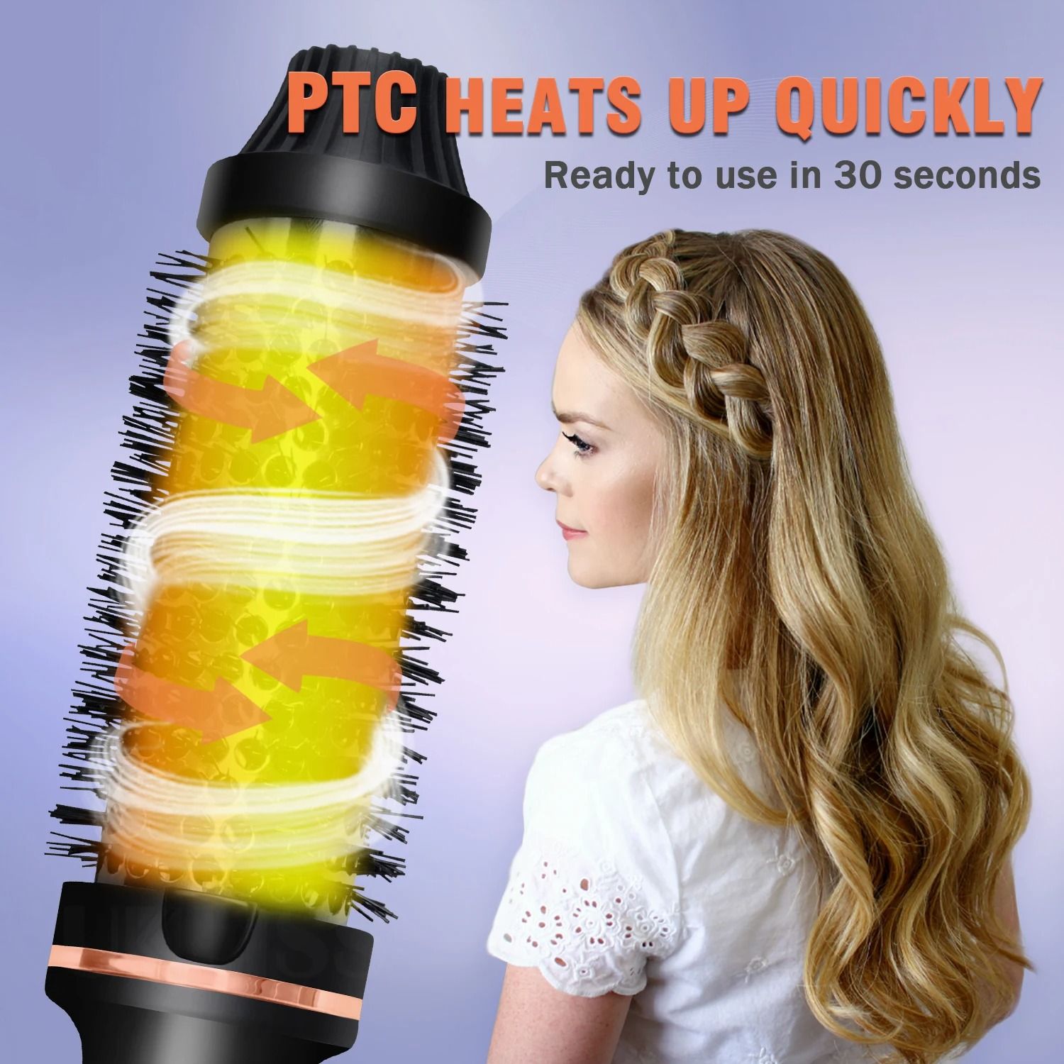 Hair Curler Rotating Brush Heat Hair Straightener Hot Comb Round Brush