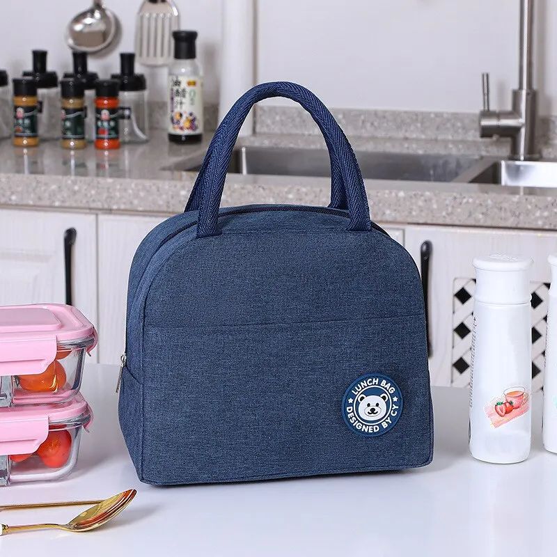 Insulated Canvas Lunch Tote Bag