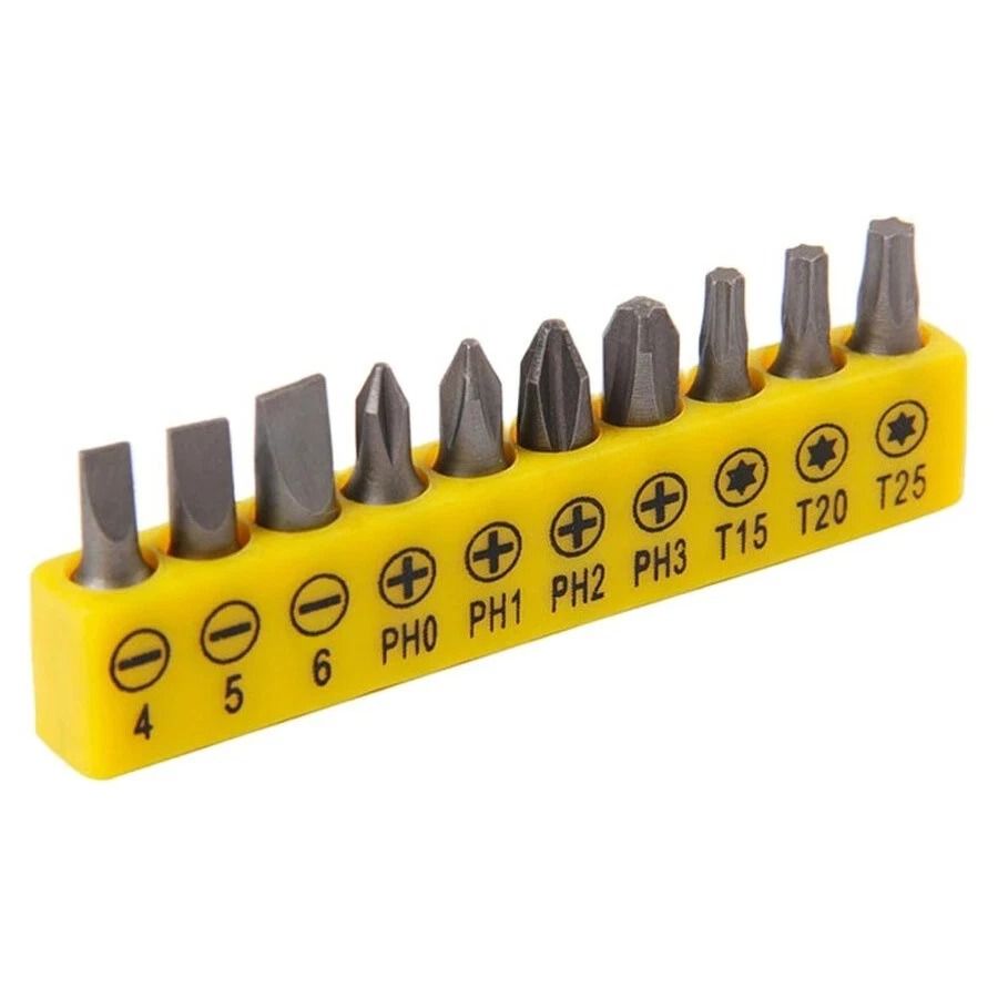Compact Right Angle Ratcheting Screwdriver with Hex Drive Bit Set
