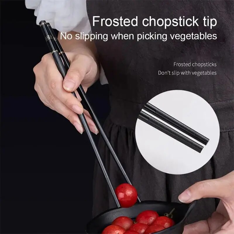 Premium Reusable Alloy Chopsticks Set Non Slip Sushi Chopsticks Pairs