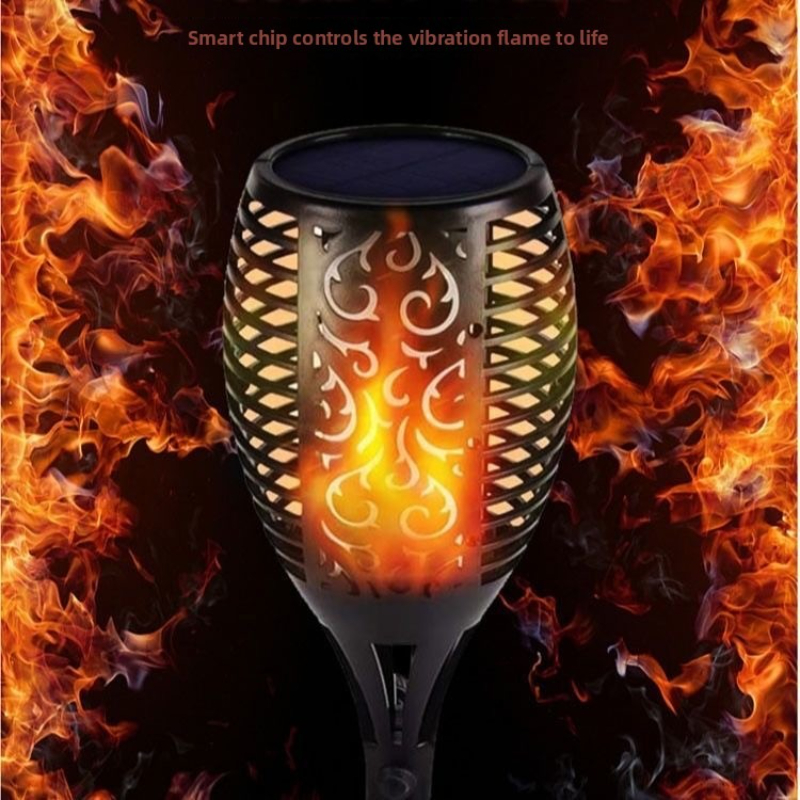 Solar Flame Lights Outdoor, Waterproof LED Torches for Garden & Yard, Perfect for Halloween Decorations